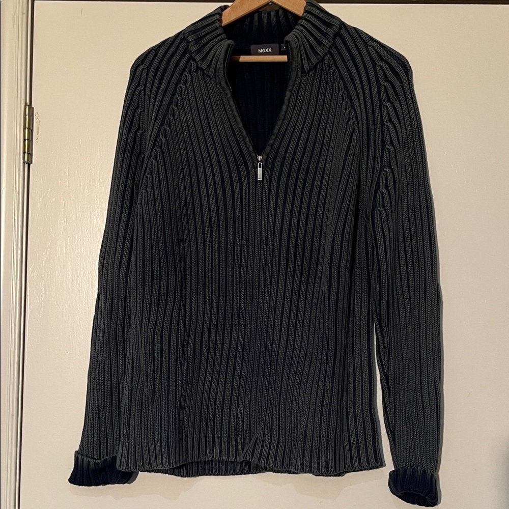 Mexx Men’s Charcoal Ribbed Turtleneck Sweater